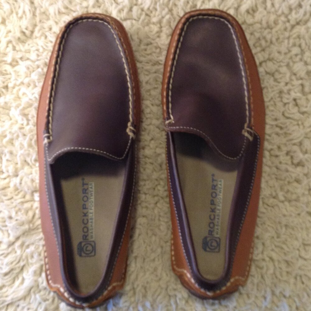 NWOT Rockport Men's 8.5 Leather Driving Loafers Collegiate Ivy League Dudecore